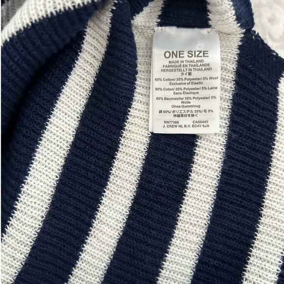 J.CREW Women's Striped‎ Relaxed fit Poncho in antique navy ivory stripe-OS - Picture 7 of 7